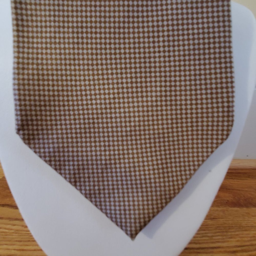 Tongue Tied Tom McLellon NYC Brown Checked Silk Tie